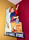 Chi-Namel Vintage Flange Sign; 19.5" x 12.5"; Great Condition; Super Rare; China