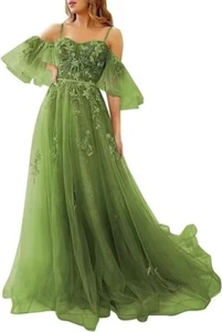 Quinceanera Dresses Short Puff Sleeves Sweet 15 16 Party Ball Gowns Sz 12 - Picture 1 of 9