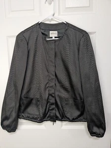 Armani Collezioni Jacket Women's 8 Gray Full Zip Snake Skin Pattern - Picture 1 of 11