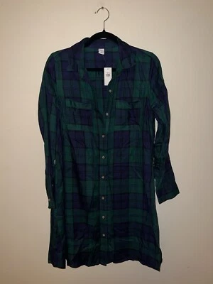 Green and Blue Plaid Long Sleeve Dress NWT - Image 1 of 4