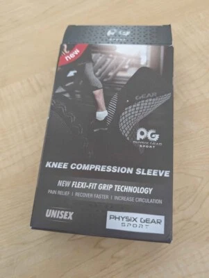 Physix Gear Knee Compression Sleeve for Men & Women Large Black Unisex - Image 1 of 4