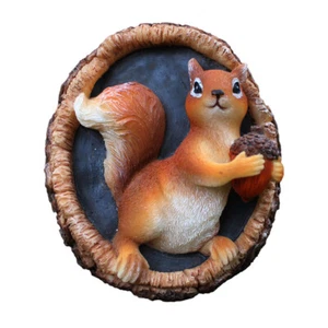 Squirrel Tree Hugger Yard Art Outdoor Tree Face Decor Hole Statue Wall Hanging - Picture 1 of 10