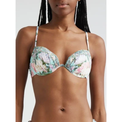 NUEVO CON ETIQUETAS - Top de bikini traje de baño con aros Camilla "Petal Promise Land" - EE. UU. 10/Grande Foto 1 de 4