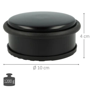 Türstopper rund Türpuffer Doorstopper Gummi Edelstahl schwarz 10x4 cm 1200g - Bild 1 von 3