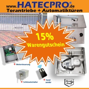 Accionamiento de puerta giratoria bajo el suelo puerta batiente puerta de patio Shark 1 hoja acero inoxidable KIT HATECPRO® - Imagen 1 de 3
