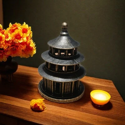 Quemador de incienso templo de latón torre soporte de bobina para decoración del hogar de sándalo Foto 1 de 4