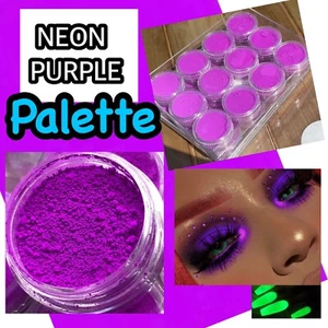 Bright Neon Eye Colors Fluorescent Matte Eyeshadow Palette Nail Art UV Glow Hot - Picture 1 of 11