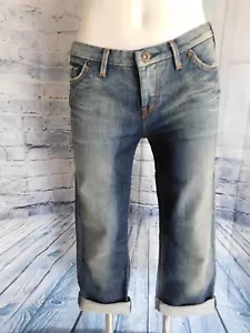 Silver Jeans Kari Medium Dark Wash Cuffed Cropped Capri Jeans - Size 27 - Foto 1 di 4