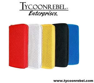 NUEVA CARTERA GRANDE 7.5""X4"" PIEL PORTADA MÚLTIPLES COLORES CON CREMALLERA ALREDEDOR ACORDEÓN NUEVA EN CAJA - Imagen 1 de 4