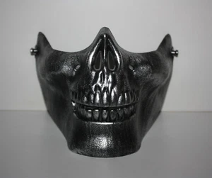 Maske-Skull in Silber-Halloween-Karneval-Theater-Maskenball-Party-Biker-OVP-neu - Bild 1 von 5