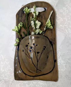 ART Pottery Wall POCKET Hanging Natural Rustic Earthy Hand Crafted Signed - Picture 1 of 13
