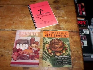 COOKBOOKS ( 3 ) HEINZ BOOK OF MEAT COOKERY 1937 / PEANUTS 1943 / DESSERTICIDE - Bild 1 von 1