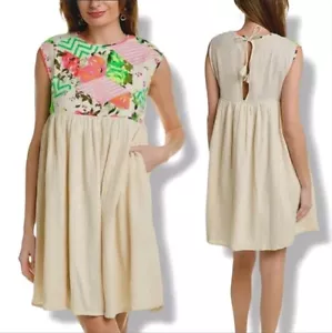 New MANOUSH 100% Cotton Ecru Color Oversized Short Mini Dress Rosace Medium - Picture 1 of 13