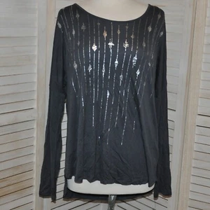 Apt 9 NWT ladies long sleeve gray silver tunic top. Medium. With silver accents. - Picture 1 of 7