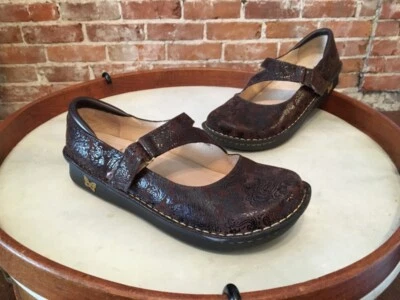 Alegria Marrón Gracie Cuero Jill Mary Jane Zapatos Confort 36 5.5 6 NUEVO Foto 1 de 3