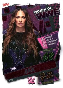 2021 Topps Slam Attax Wrestling Foil tarjeta de inserción mujer de WWE #W22 Nia Jax - Imagen 1 de 1