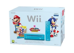 Consola Nintendo Wii con Mario y Sonic Olympics 2012 azul muy buena 8Z - Imagen 1 de 3