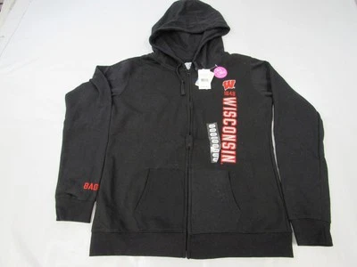 New Wisconsin Badgers 1848 Womens Size L Black Full Zip Hoodie Jacket - Image 1 of 4