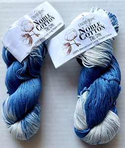 LOTS 2 Hanks CASCADE YARNS Noble Cotton TIE DYE Yarn 100% Mercerized Long Staple - Picture 1 of 7