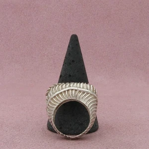 dian malouf sterling silver chunky notched stack band ring size 7 - Picture 1 of 3