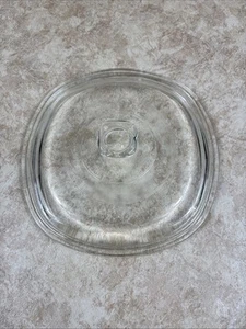 Clear Glass Casserole Lid 7.5" OD Square Knob Unbranded - Picture 1 of 12