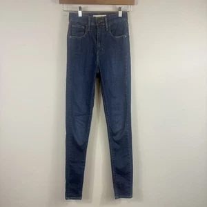 Levi's women's Mile High Super Skinny stretch blue denim jeans logo Size 24W 30L - Bild 1 von 15