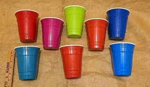 8 tazas de fiesta 16 oz doble pared aislante reutilizable taza de plástico multicolor - Imagen 1 de 6