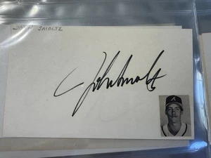 Vintage John Smoltz Signed Index Card 3x5 Hall of Fame Atlanta Braves Giants - Picture 1 of 1