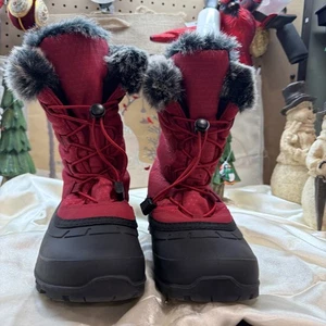 Iceface Mujer Piel Forrada Negro Rojo - Borde de Piel e Interior Las Botas Talla 10 - Imagen 1 de 3