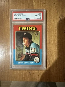 1975 Topps #30 Bert Blyleven - Gemelli - PSA 6 - EX/MT - Foto 1 di 1
