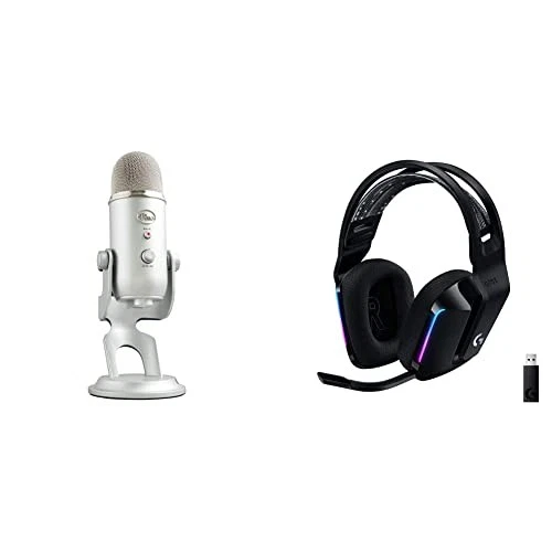 Blue Yeti USB Microphone & Logitech G733 Lightspeed Wireless Headset Silver - Image 1 of 1