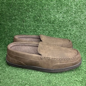 My Pillow Slipper Shoes Men's 13 Wide Espresso Brown Leather Loafer Moccasin NEW - Bild 1 von 12
