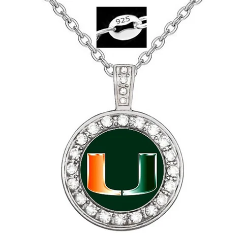 University Of Miami Hurricanes Special Womens Sterling Silver Necklace Gift D18 Cover