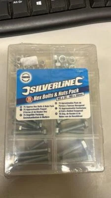 Silverline Hex Bolts & Nuts Pack M5x20-M8-30mm (Silverline) Free UK P&P - Image 1 of 4