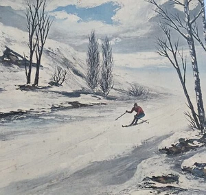 YORGO 1975 Signed Skier Print. Who’s Who In American Art. Framed - Picture 1 of 4