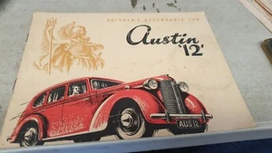 1939 ? AUSTIN TWELVE 12 UK Original Prestige Sales Brochure - Bild 1 von 11