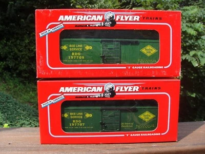 American Flyer S Gauge Reading TCA Museum Boxcars 197707 & 197708 Unrun  - Image 1 of 4