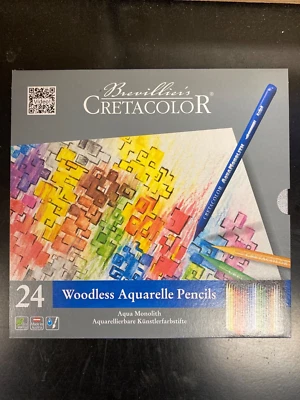 Cretacolor Woodless Aquarelle Pencils 24 Water-Soluble From Austria Never Opened - Image 1 of 4