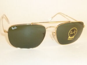 New Ray Ban THE COLONEL Sunglasses Gold Frame RB 3560 001 G-15 Green Lenses 61mm