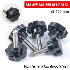 Plastic Rosette Thumb Screws Star Head Hand Grip Knob Bolts Thumbscrew M4 to M12 - Picture 1 of 8