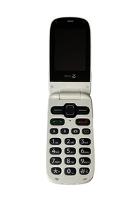 Doro Cell Phone Flip White Consumer Cellular Untested Sold As Is For Parts - Picture 1 of 12