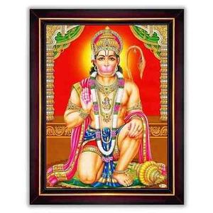Hanumanji Jai Bajrangbali Wall Painting Framed Home Decor 6X8 INCH - Picture 1 of 3