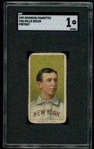 T206 Wee Willie Keeler HOF Portrait Sovereign 150 back SGC 1