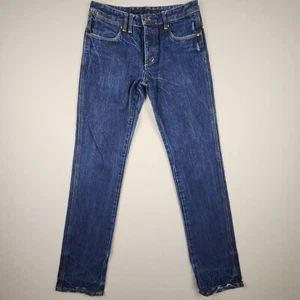 Wrangler Jeans Mens Size W31 L34 Blue Cigarette Button Fly Distressed Denim - Bild 1 von 12