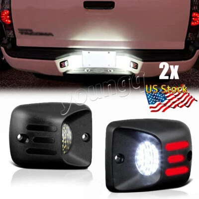 For 1995-2004 Toyota Tacoma [Red OLED Tube] LED License Plate Light Lamp Housing — 第 1/4 张图片