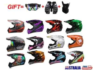 ATV Off-road Dirt Bike Sport Motorcycle Helmet Motocross Racing Helmet+3Pc Gift - Picture 1 of 34