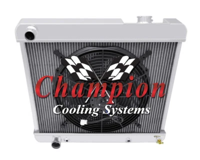 Radiador Kool Champion 4 filas todo aluminio con ventilador de 16" para Cadillac 1961-1965 Foto 1 de 4