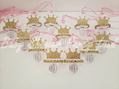 Princess Pacifier Necklace Baby Shower Favors Prizes Game It's a Girl Decoration - Image 1 of 4