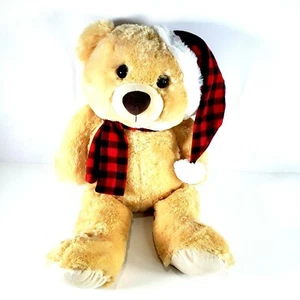 Kids Christmas Bear With Hat And Scarf Soft Plush Stuffed Animal Large Giant 28" - Picture 1 of 8