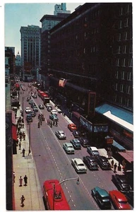 PEACHTREE STREET and STATE CAPITOL Aerial View Atlanta Georgia Postcard GA - Picture 1 of 2